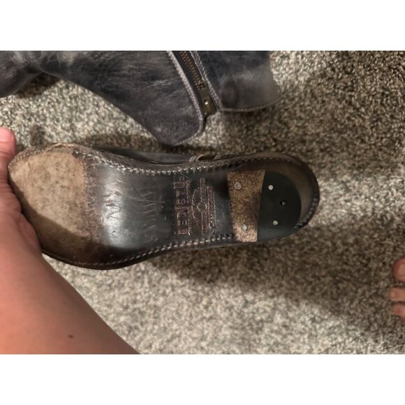 Bedstu Weathered Grey Round Toe Boho Leather Yell Ankle Booties - Picture 2 of 9